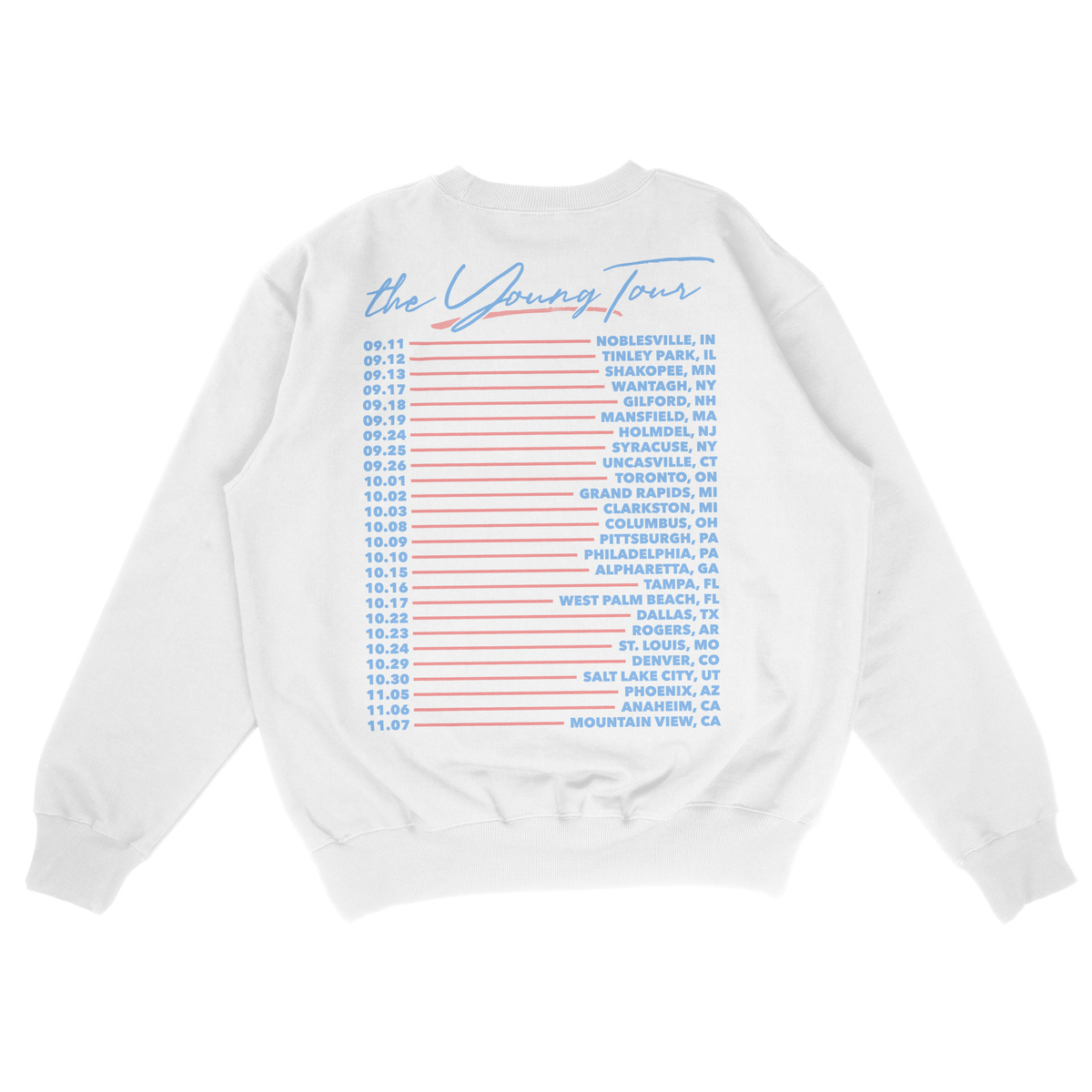 White Photo Star Tour Crewneck Back