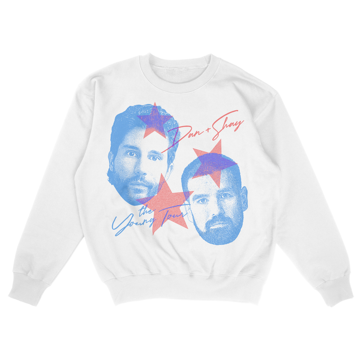 White Photo Star Tour Crewneck Front