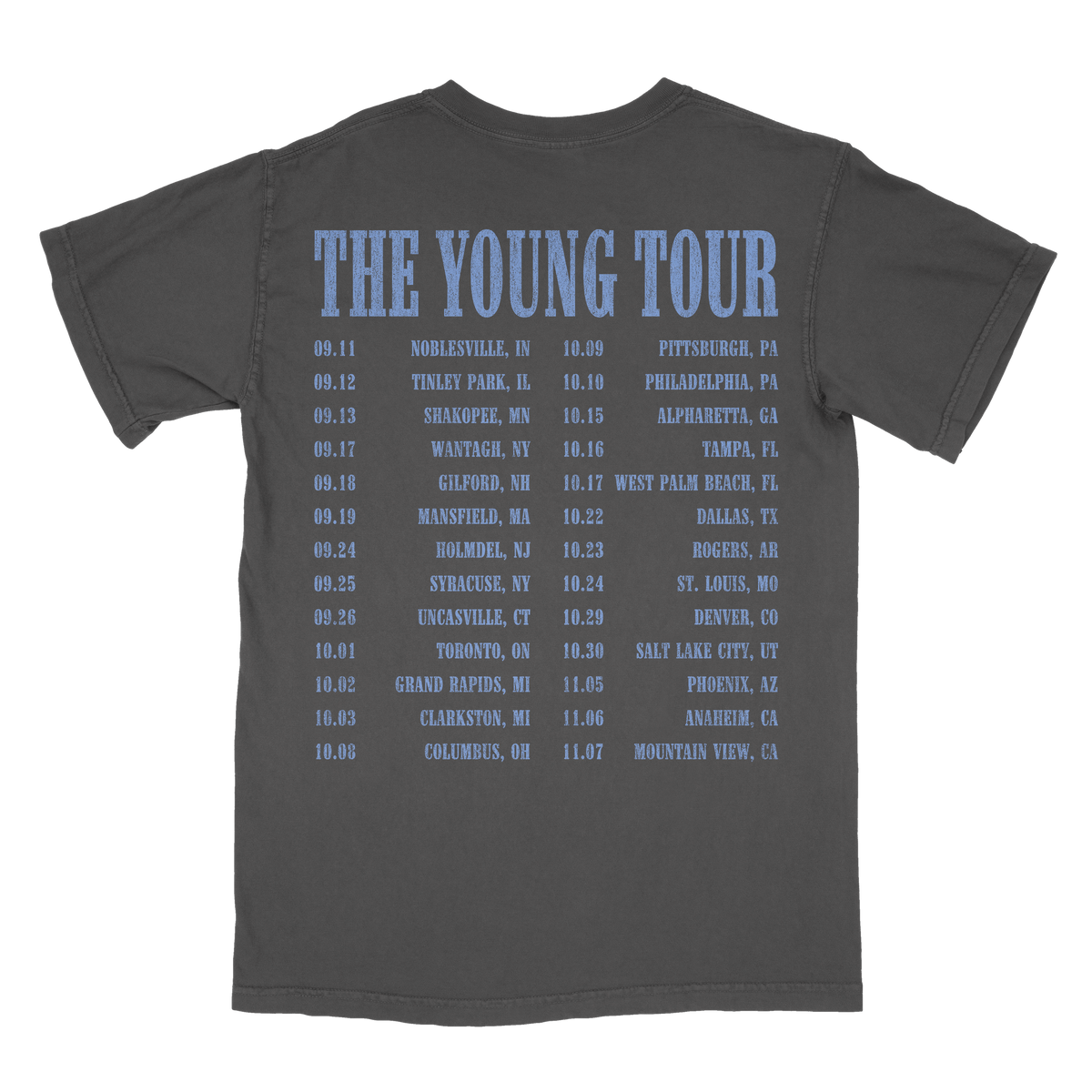 The Young Tour Dateback T-Shirt Back