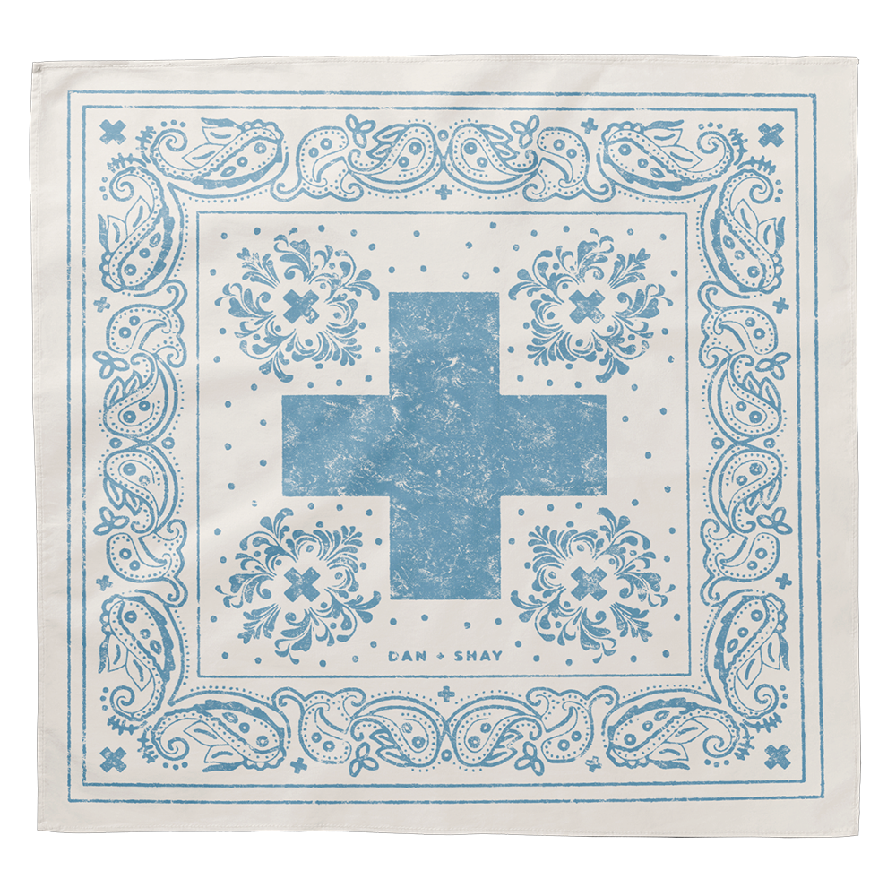 D+S White Bandana